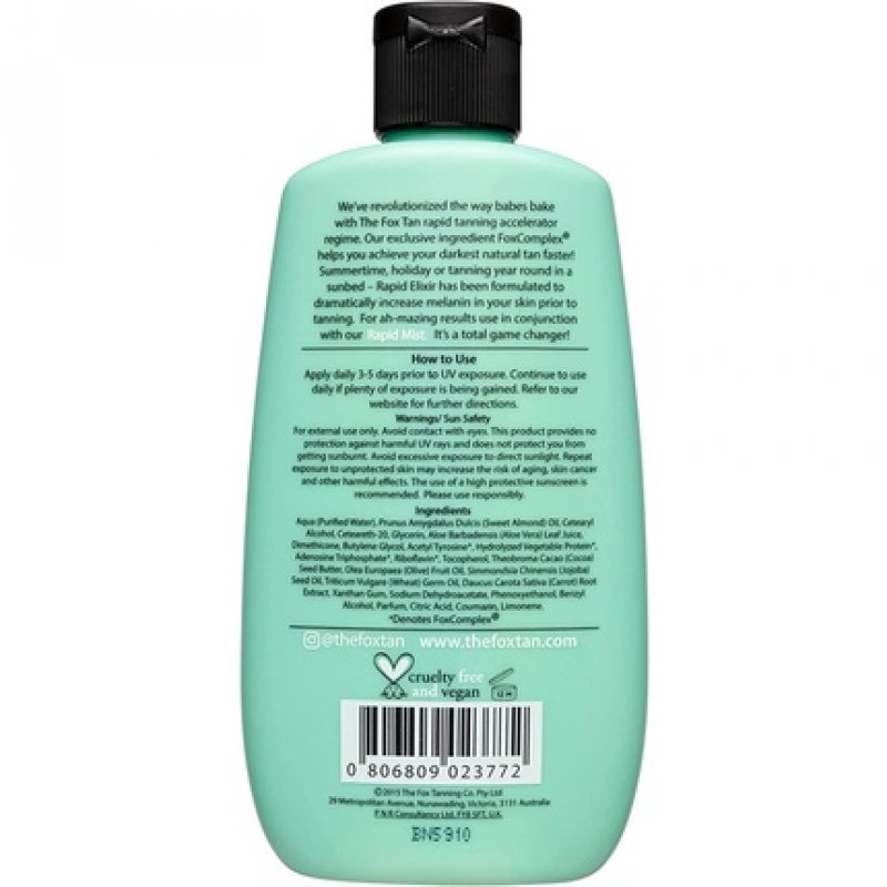 The Fox Tan Rapid Tanning Elixir 120ml Yellow