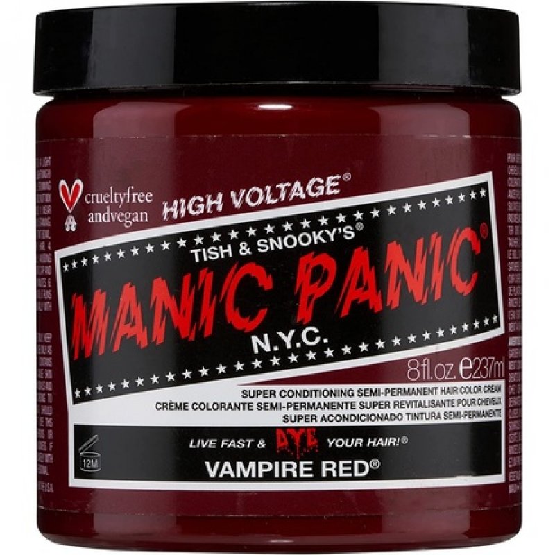 Manic Panic High Voltage Classic Cream Formula Hair Dye 8oz Vampire Red