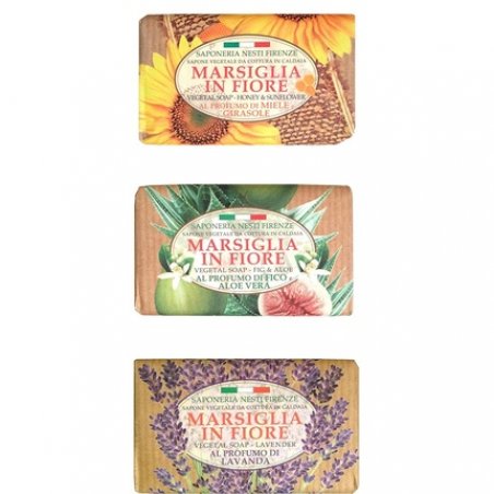 Saponeria Nesti Firenze Marsiglia in Fiore Natural Soap 4.4 Ounces 125gr - Set of 3