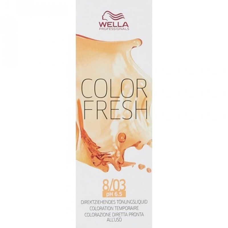 Wella Colour Fresh Semi-Permanent Hair Colour 8/03 Light Natural Gold 75ml