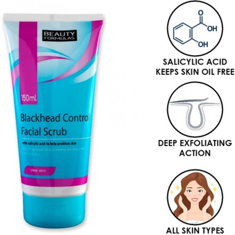 Beauty Formulas Facial Scrub Blackhead Control 150ml