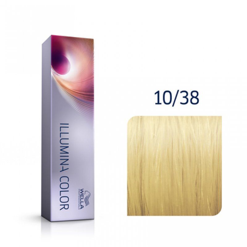 Wella Illumina Color Permanent Hair Color 10/38 Lightest Gold Pearl Blonde 60ml