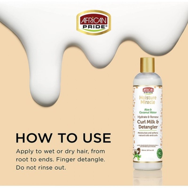 African Pride Moisture Miracle Milk and Detangler 12oz
