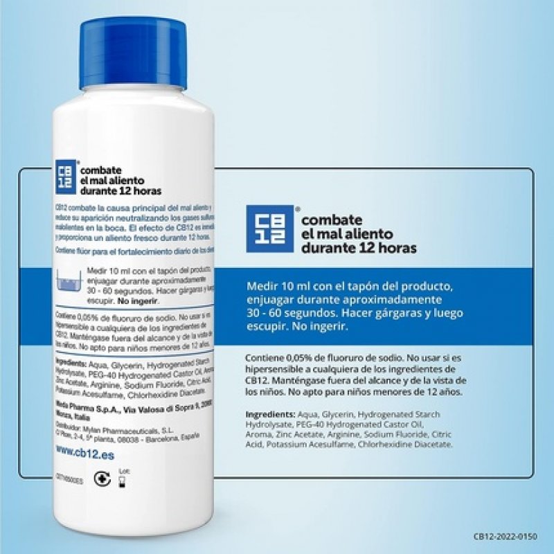 CB12 Safe Breath Rinse Mint Menthol 250ml