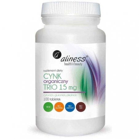 Organic Zinc Trio 15mg ALINESS Immune System Functioning 100 Tablets