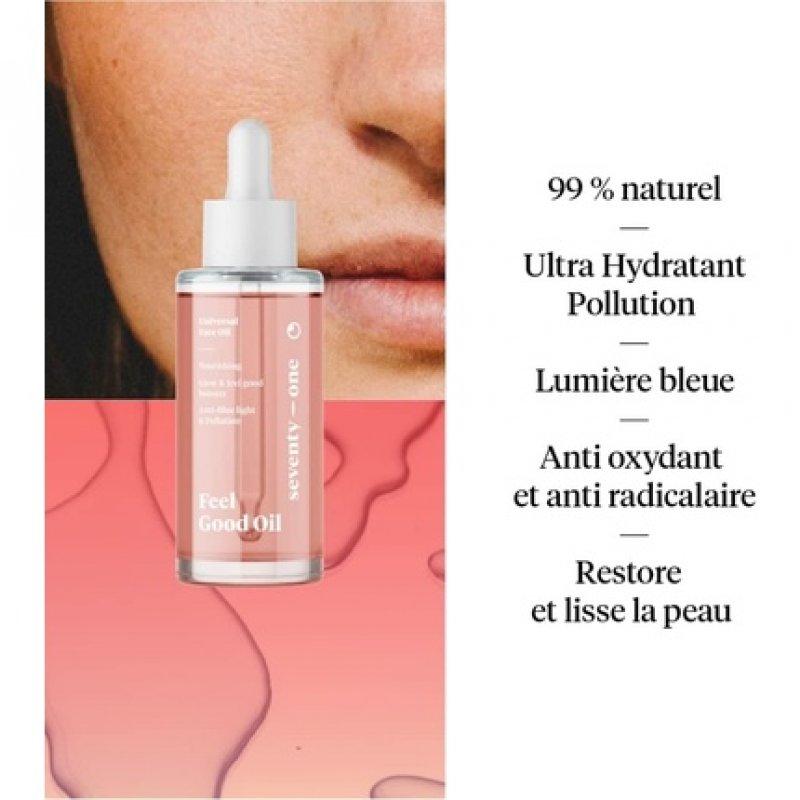 SeventyOne Percent Feel Good Oil Dry Oil Face Ultra Moisturizing and Protective Restores and Smoothes Skin Radiance