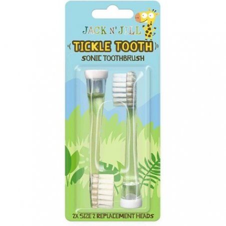 Jack N' Jill Kids Tickle Tooth Sonic Electric Toothbrush Replacement Heads Extra Soft Bristles - Pack of 2