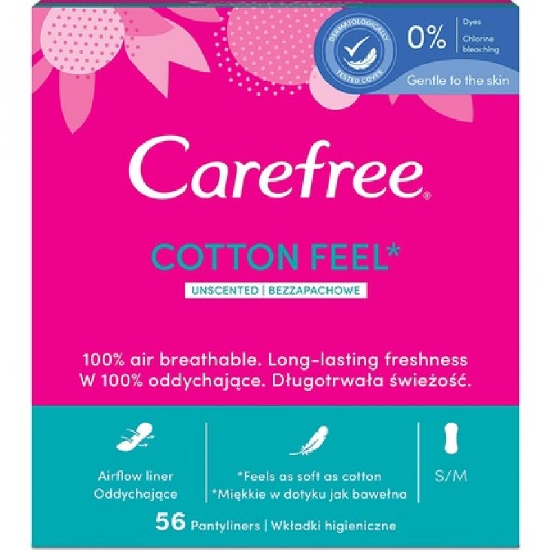 Carefree Cotton Feel Normal Panty Liners 56 Count