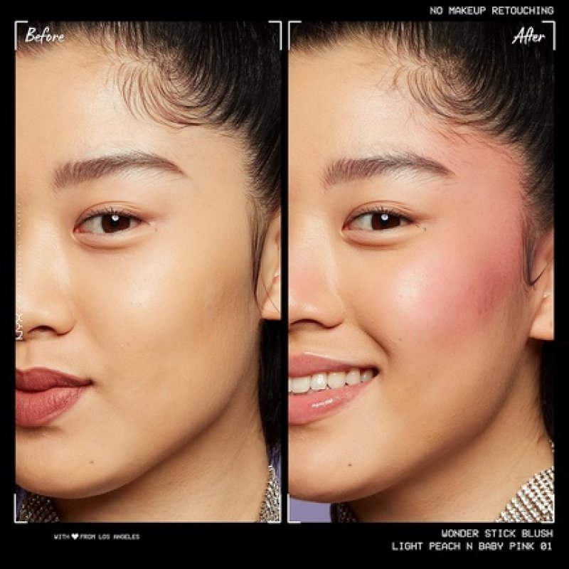 NYX Professional Makeup Wonder Stick Blush with Hyaluronic Acid and Moisturizing Blendable Texture Light Peach and Baby