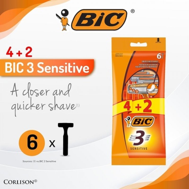 Bic Maq Af Sensitive 3H 100g - Pack of 4 2