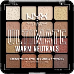 NYX Professional Makeup Ultimate Shadow Palette 16 Vibrant True-To-Pan Eyeshadow Shades Metallics Shimmers Colours and