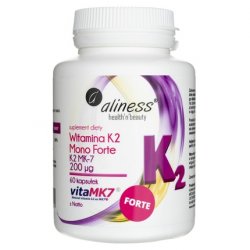 Aliness Vitamin K2 Mono FORTE MK-7 200mcg from Natto 60 Capsules
