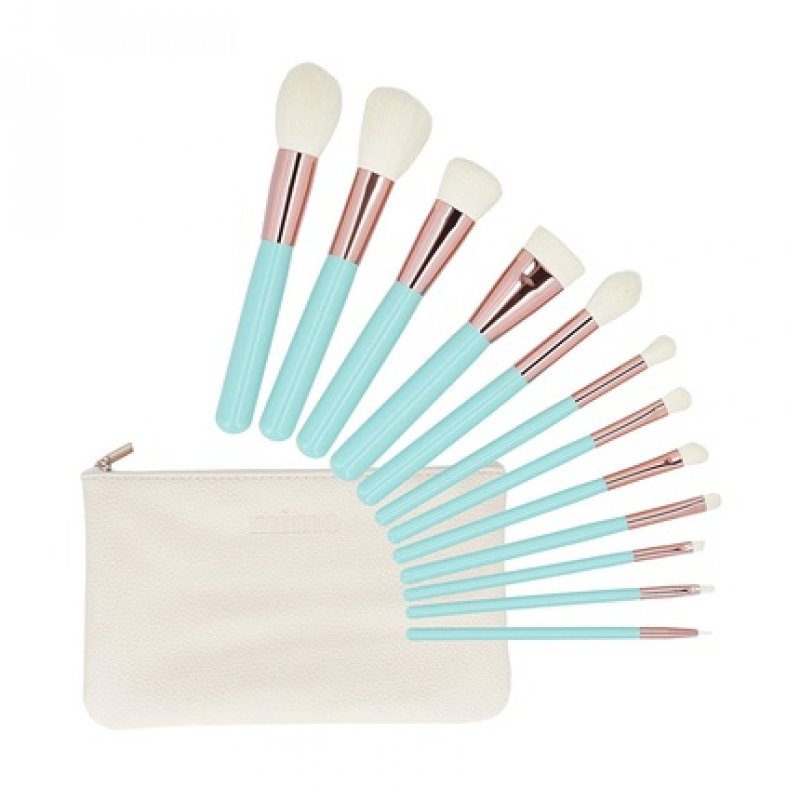 T4B MIMO 12 Piece Makeup Brush Set with Case - Turquoise