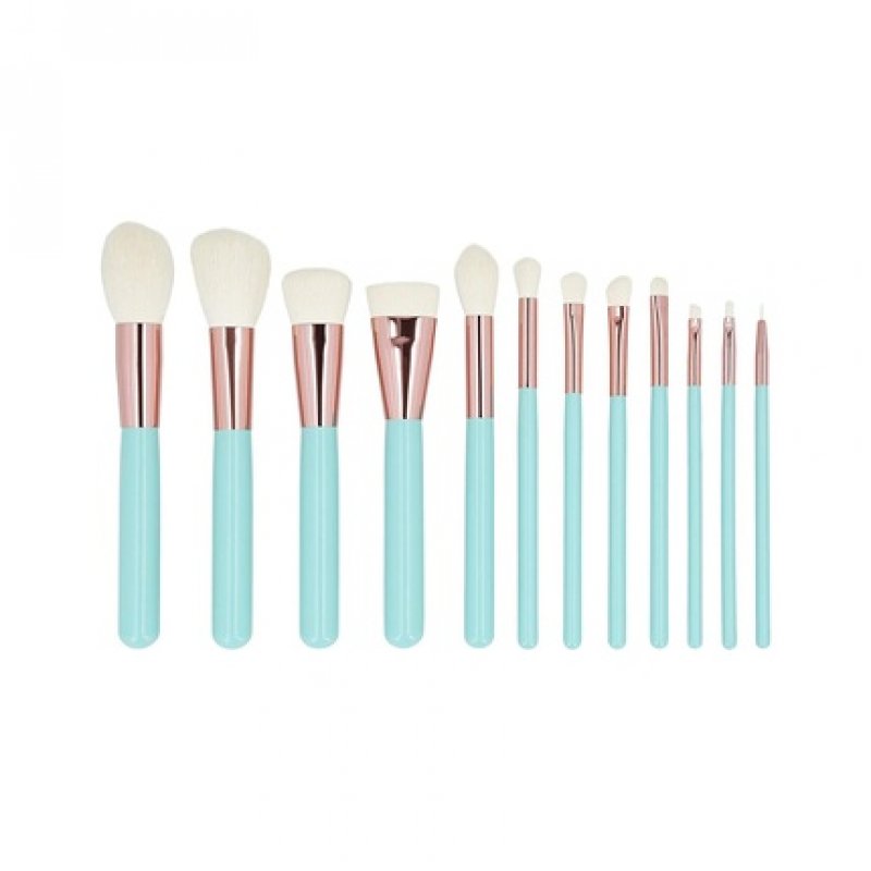 T4B MIMO 12 Piece Makeup Brush Set with Case - Turquoise