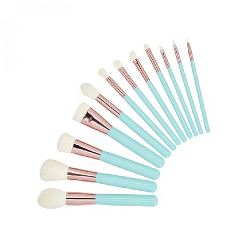T4B MIMO 12 Piece Makeup Brush Set with Case - Turquoise