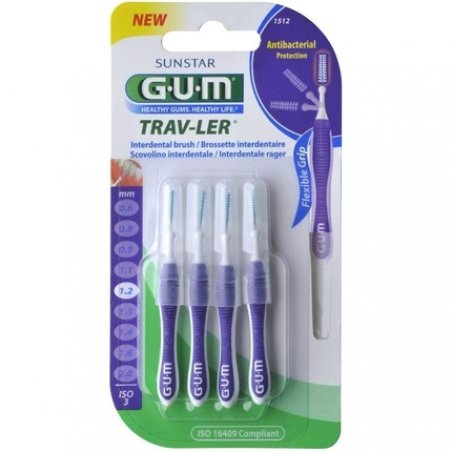 GUM Travel Toothbrush 1512 Soft 4 Pack