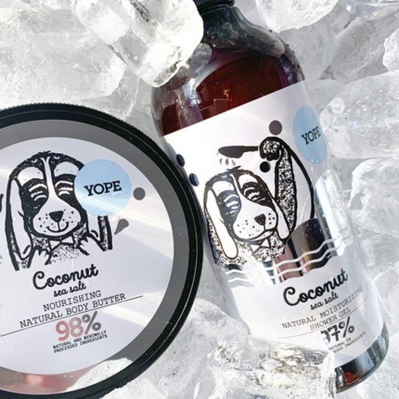 YOPE Natural Shower Gel 400ml Coconut & Sea Salt Regenerating Moisturizing 97% Natural Ingredients