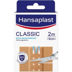 Hansaplast Classic Plaster 2m x 6cm with Extra Strong Adhesive and Bacteria Shield
