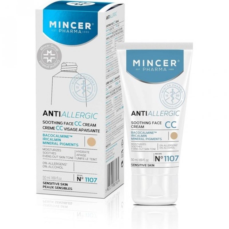 Mincer Pharma Anti Allergic Soothing Moisturizing CC Cream for Sensitive Skin with Bacocalmine, Iricalmin and Mineral