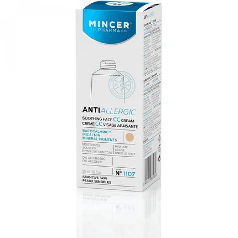 Mincer Pharma Anti Allergic Soothing Moisturizing CC Cream for Sensitive Skin with Bacocalmine, Iricalmin and Mineral