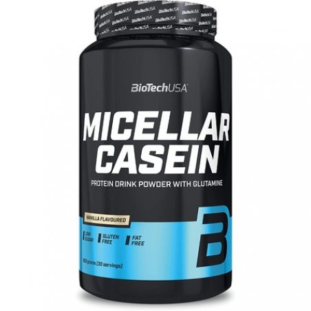 BioTechUSA Micellar Casein Protein Drink Powder with Micellar Casein Sugar and Sweetener Gluten-Free Fat-Free 908g