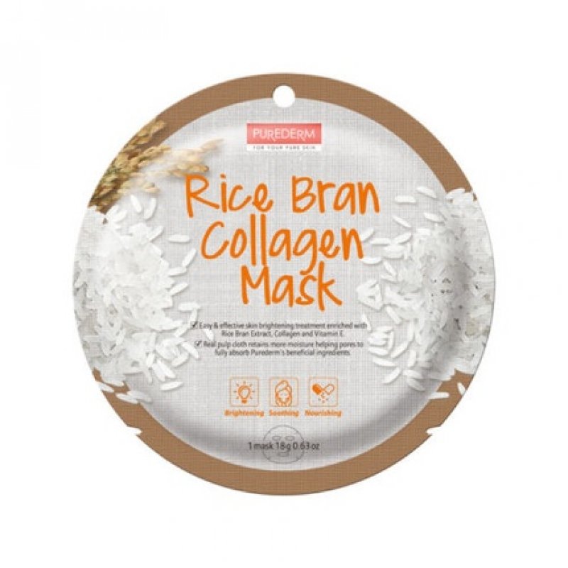 Purederm Rice Bran Collagen Mask 1 Sheet