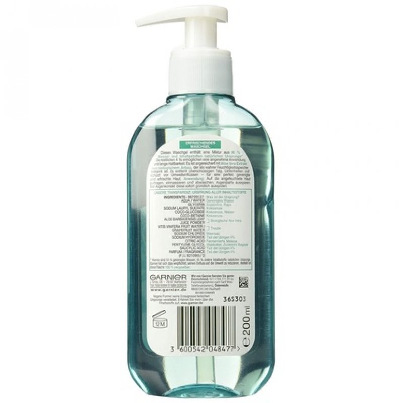 Garnier SkinActive Face Wash with Aloe Extract for Normal and Combination Skin 200ml