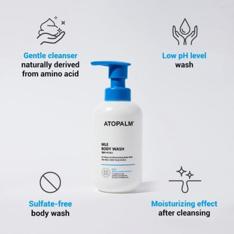 ATOPALM MLE Body Wash 10.1 Fl. Oz Gentle Hypoallergenic Cleanser for Dry Sensitive Skin with Cica Extract