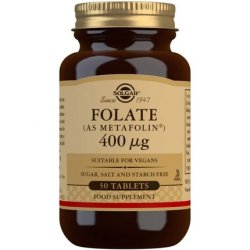 Solgar Folate 400µg Tablets Supports Blood Formation Helps Reduce Tiredness and Fatigue Wellbeing for Men and Women