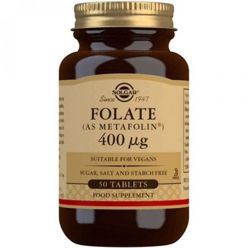 Solgar Folate 400µg Tablets Supports Blood Formation Helps Reduce Tiredness and Fatigue Wellbeing for Men and Women
