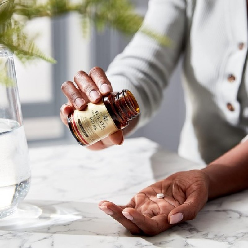 Solgar Folate 400µg Tablets Supports Blood Formation Helps Reduce Tiredness and Fatigue Wellbeing for Men and Women