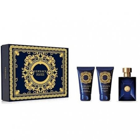 Versace Dylan Blue 50ml EDT Spray 50ml Shower Gel 50ml Aftershave Balm Gift Set 2023