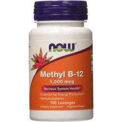 NOW Methyl B-12 Methylcobalamin 1000mcg Nervous System Health Lozenges