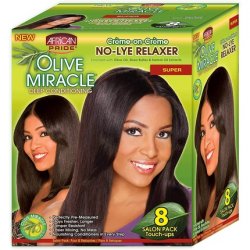 African Pride Olive Miracle Super Deep Conditioning No-Lye Relaxer Kit - 8 Count