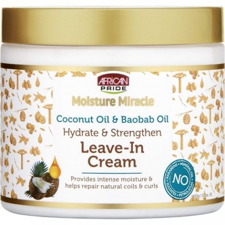 African Pride Moisture Miracle Coconut and Baobab Oil Leave-In Cream 15 oz