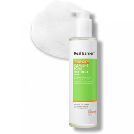 Real Barrier Control-T Cleansing Foam Sulfate-Free Face Wash for Oily Skin 6.42 Fl Oz 190ml