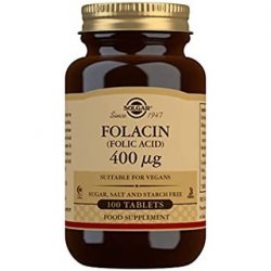 Solgar Folacin 400µg Tablets Supports Maternal Tissue Growth - 100 Count