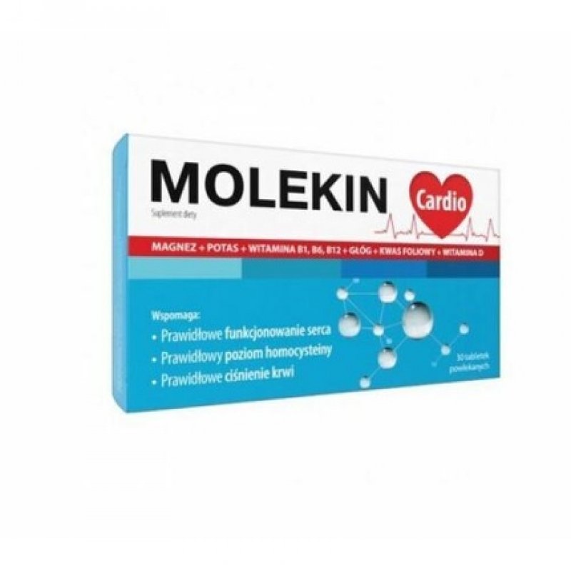 Molekin Cardio 30 Tablets Heart Circulation Muscles Magnesium Potassium D3