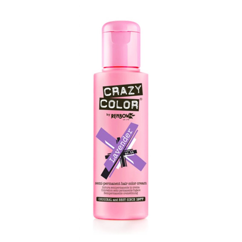 Renbow Crazy Color Semi Permanent Hair Color Cream Lavender No.54 100ml Rose 100ml