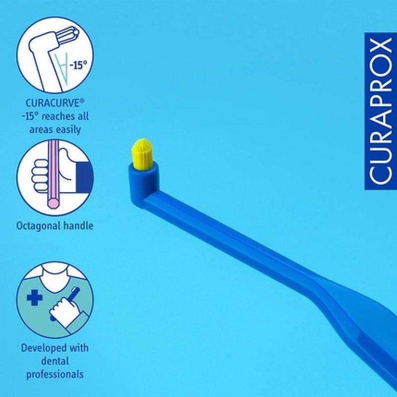 Curaprox CS 1006 Interdental Toothbrush Assorted Colour Manual Single Tuft Interdental Brush Ultra-Fine CUREN Filaments