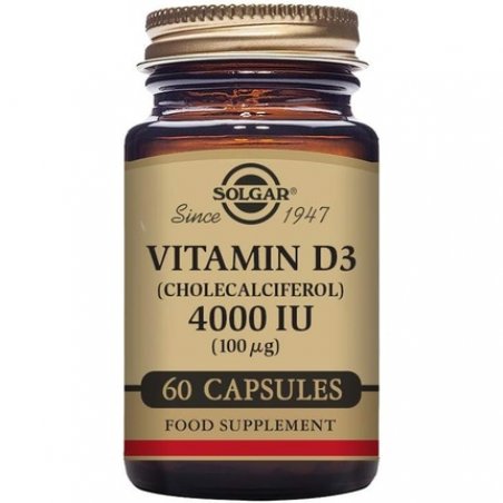 Solgar Vitamin D3 4000 IU Vegetable Capsules 60 Capsules - Cholecalciferol for Bone and Teeth Health, Muscle Function