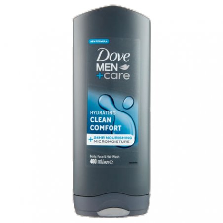 Dove Men Care Hydrating Clean Comfort Body, Face & Hair Wash 400ml