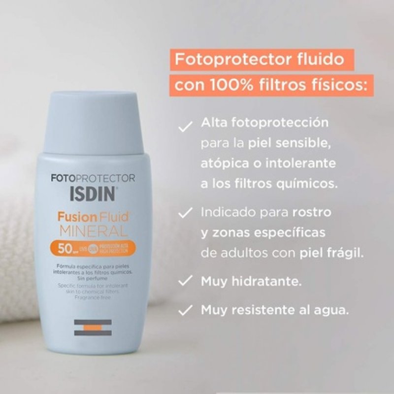 ISDIN Fusion Fluid Mineral SPF 50 Facial Sun Cream 50ml