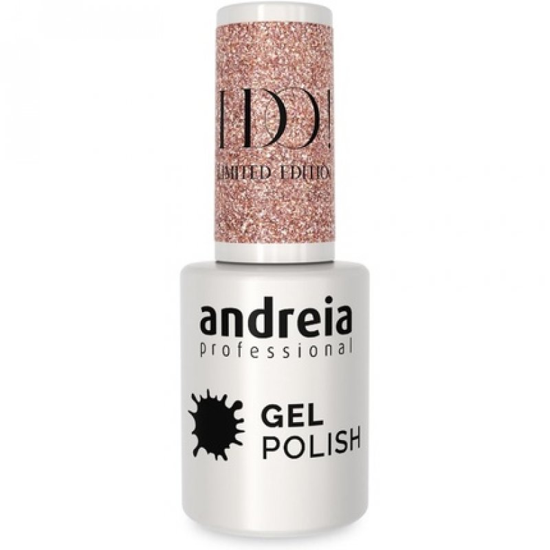 Andreia Professional Semi-Permanent Nail Gel Polish I DO Limited Collection Colour ID1 Pink Silver and Gold Glitter