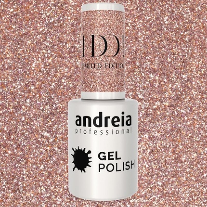 Andreia Professional Semi-Permanent Nail Gel Polish I DO Limited Collection Colour ID1 Pink Silver and Gold Glitter