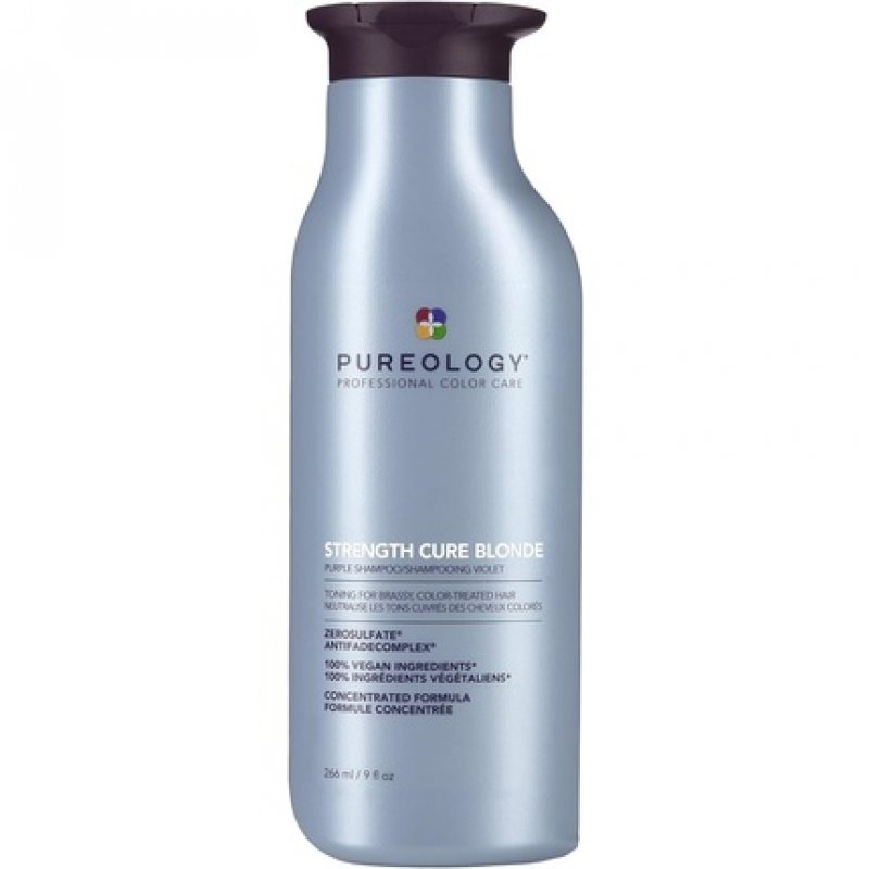 Pureology Strength Cure Blonde Purple Shampoo Restore and Tone for Brassy Blonde Hair Vegan Formulas Sulphate Free