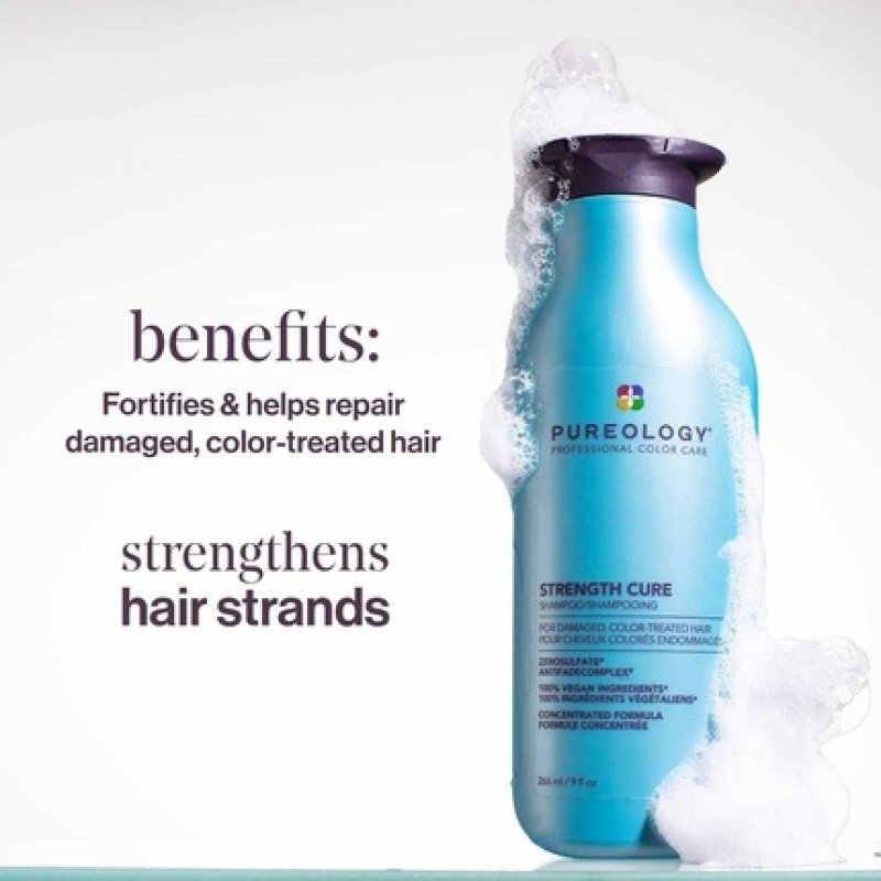 Pureology Strength Cure Shampoo for Damaged Color-Treated Hair 9 Fl Oz