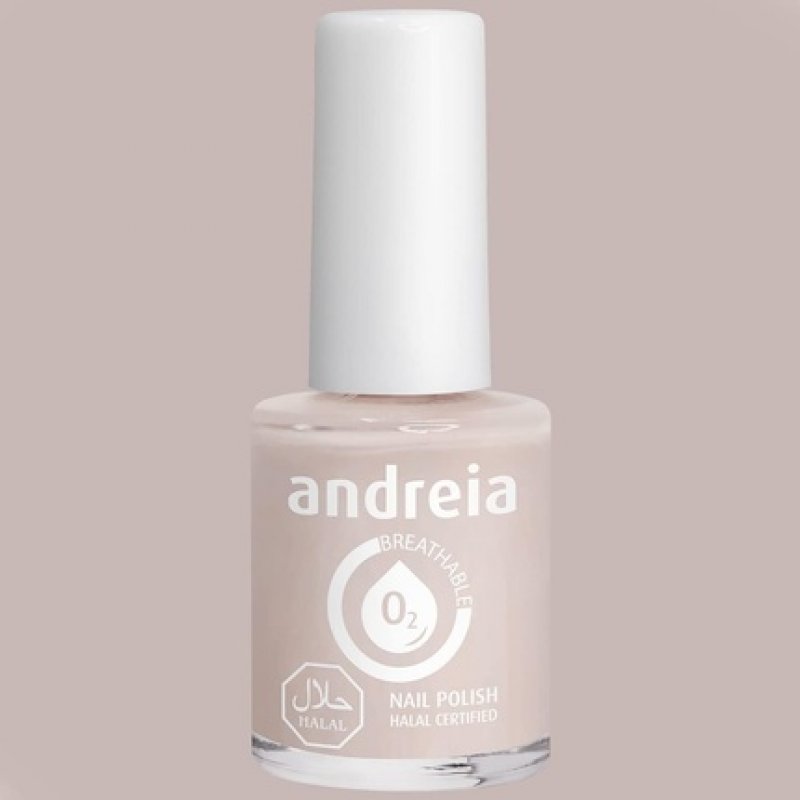Andreia Halal Breathable Nail Polish Glossy Vegan and Cruelty-Free Colour B24 Light Nude 10.5ml