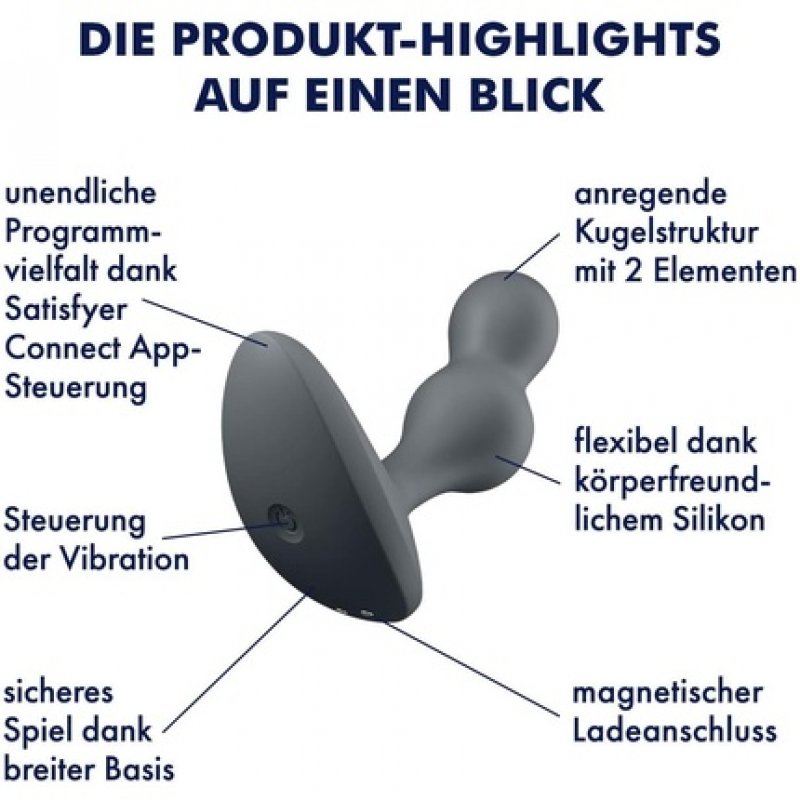 Satisfyer Deep Diver Connect App Bluetooth Anal Plug Waterproof Silicone - Black