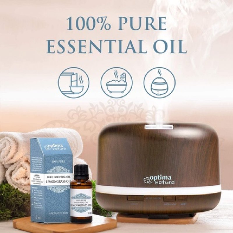 Optima Natura 100% Pure Lemongrass Essential Oil for Aromatherapy and Massage 10ml